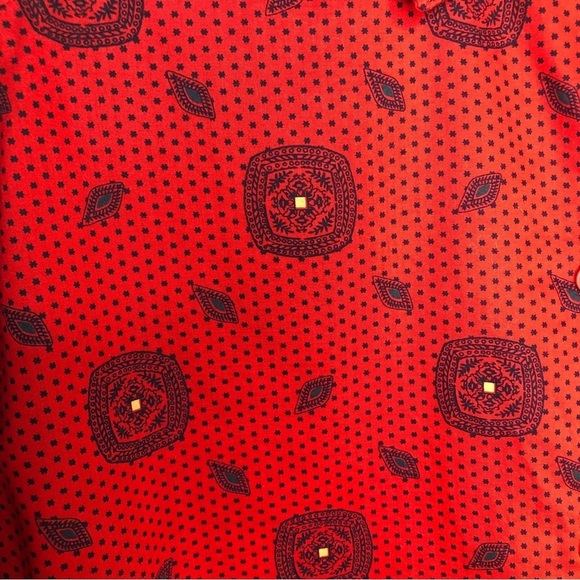 VINTAGE 80s Pendleton Red Western Medallion Paisley Long Sleeve Blouse Shirt L - Picture 4 of 7